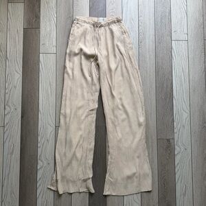 Abercrombie & Fitch Cream Elastic-Waist Textured Pants size XXS